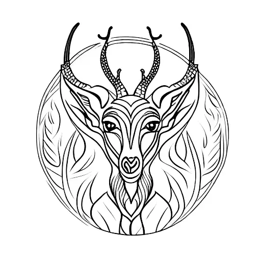 gazelle tattoo design idea