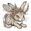bunny tattoo design idea