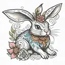 bunny tattoo design idea