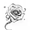 Rose with Snakes and sword  tattoo design idea