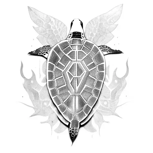 turtle with the letters WV tattoo design idea