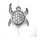 turtle with the letters WV tattoo design idea
