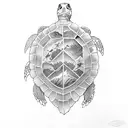 turtle with the letters WV tattoo design idea