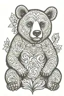 momma bear sitting tattoo design idea
