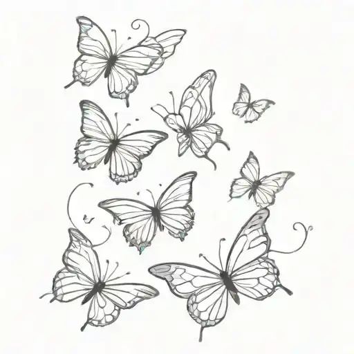butterflies two  tattoo design idea