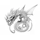 small Dragon tattoo design idea