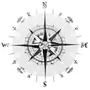 A compass rose surrounded by intricate map lines tattoo design idea