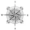 A compass rose surrounded by intricate map lines tattoo design idea