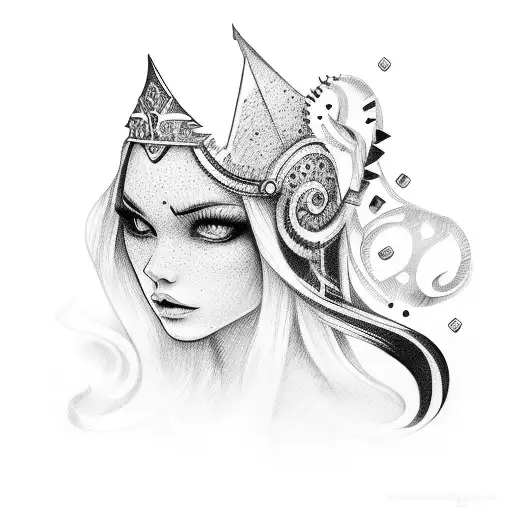 Chess queen tattoo design idea