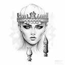 Chess queen tattoo design idea