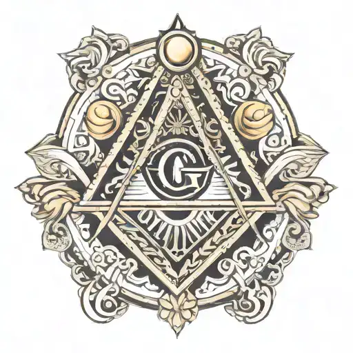 masonic square and compass tattoo design idea