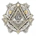 masonic square and compass tattoo design idea