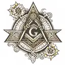 masonic square and compass tattoo design idea