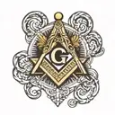 masonic square and compass tattoo design idea