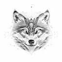 wolf eagle rainforest waterfall moon tattoo design idea