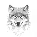 wolf eagle rainforest waterfall moon tattoo design idea