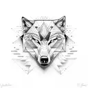 wolf eagle rainforest waterfall moon tattoo design idea