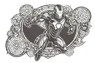 ironman triathlon logo in de shape of pilars tattoo design idea