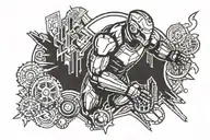 ironman triathlon logo in de shape of pilars tattoo design idea
