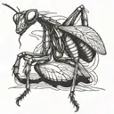 praying mantis tattoo design idea