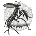 praying mantis tattoo design idea