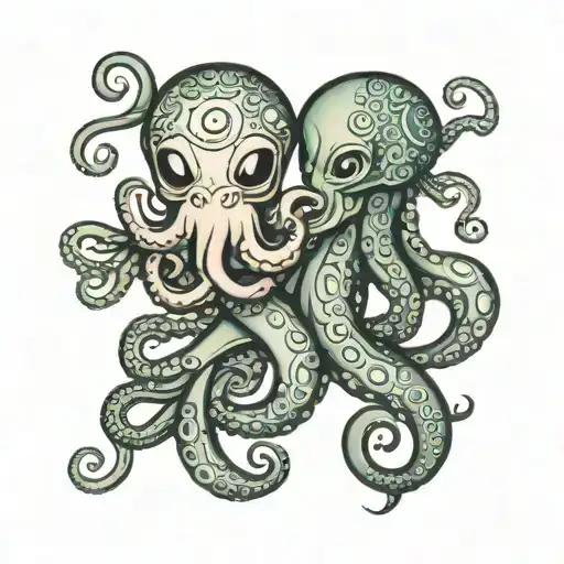 cute and loving octopuses their tentacles wrap like a bracelet around the wrist infinity sign tattoo design idea