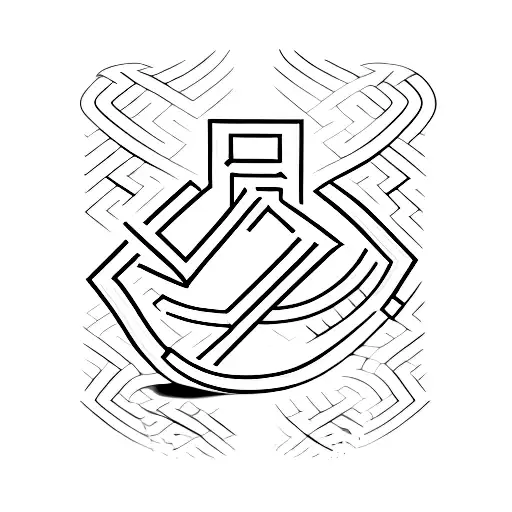 A simple design of the letter G with two chevrons pointing away from the letter tattoo design idea