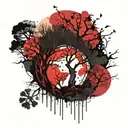 bosque tenebroso con luna llena  tattoo design idea