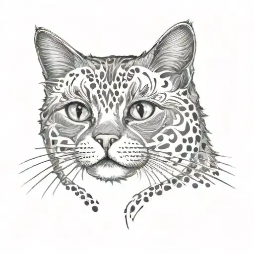 Scottish cat tattoo design idea