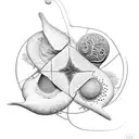 Elements representing the cycle of life, such as seeds, flower buds or trees symbolizing life, growth and rebirth. tattoo design idea