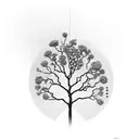 Elements representing the cycle of life, such as seeds, flower buds or trees symbolizing life, growth and rebirth. tattoo design idea