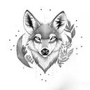 Deer , wolf , wildlife tattoo design idea