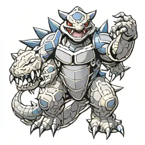 I want a back piece tattoo of the Pokémon (Blastoise, Charizard, Gengar, Electabuzz, Umbreon, Tyranitar, Mewtwo, Kyogre, tattoo design idea