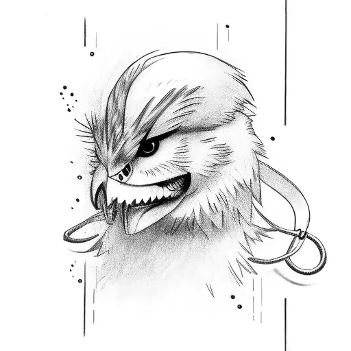 canary breaking free from cage  tattoo design idea