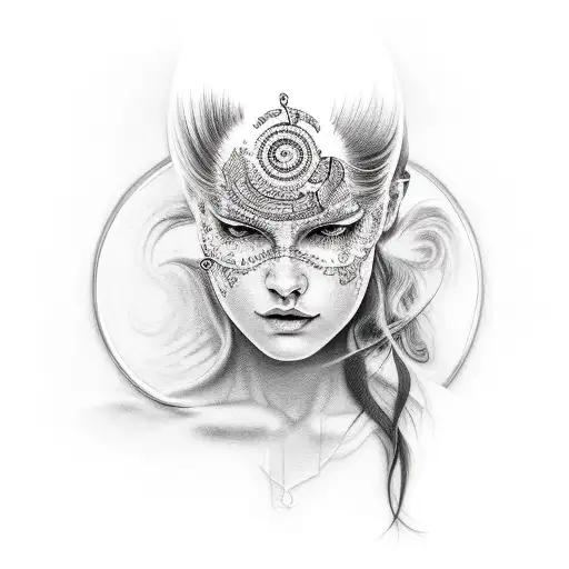 free spirit woman  tattoo design idea