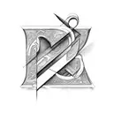 letters S, C, J and J in a musical artework tattoo design idea