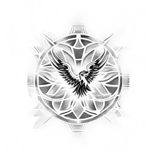 rising Phoenix with scorpio sun sign tattoo design idea