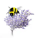 Lavender and bumble bee tattoo design idea