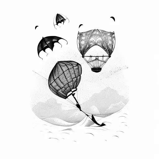 parachute, plongée sous marine, Kitesurf, voyage, voilier tattoo design idea