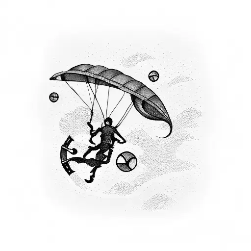 parachute plongée Kitesurf voyage voilier mer tattoo design idea