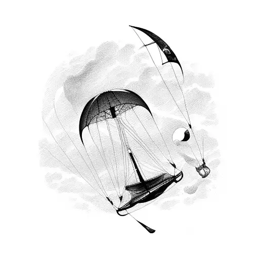 parachute plongée Kitesurf voyage voilier mer tattoo design idea