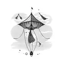 parachute, plongée sous marine, Kitesurf, voyage, voilier tattoo design idea