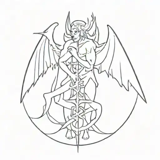 war between devils and angels tattoo design idea