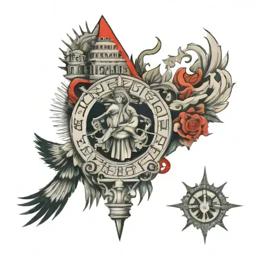 babylon with all religious denomination tattoo design idea
