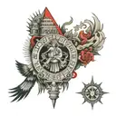 babylon with all religious denomination tattoo design idea
