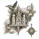 babylon with all religious denomination tattoo design idea