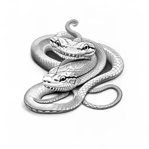 snake eating a apple in the mouth of a snail tattoo design idea