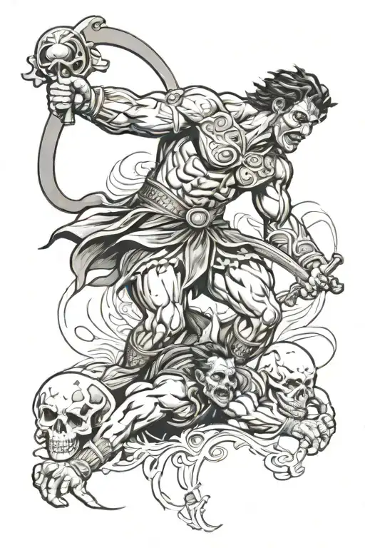 david vs goliath tattoo design idea