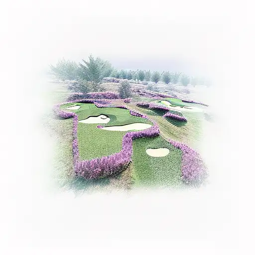 An army camouflage pattern transformed into a golf course landscape tattoo design idea