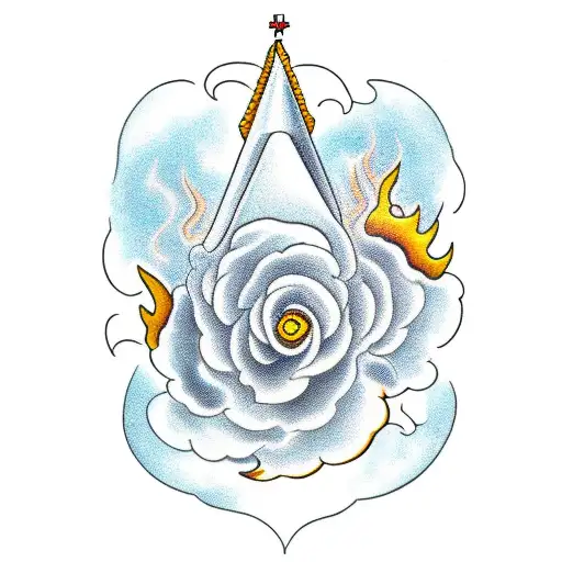 begonia, fire fighter, gold, cow, texas tattoo design idea